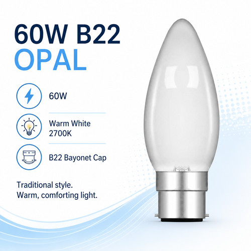 Lampadina candela opale 60w - lampadina,
